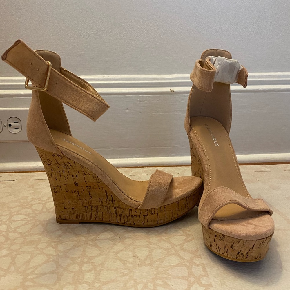 ASOS blush wedge heels NEW
